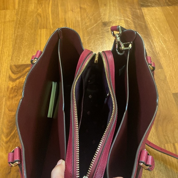 Kate Spade, New York burgundy/wine, color handbag with adjustable shoulder strap - Picture 10 of 13